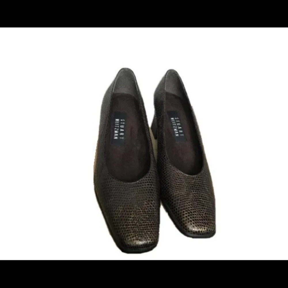 Stuart Weitzman Brown Python Embossed Snakeskin P… - image 3